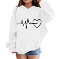 thumbnail image 4 of XQYLOS Heart Print Graphic Hoodies for Teen Girls Long Sleeve Oversized Pullover Cute Sweatshirts Plus Size Fashion Tops, 4 of 5