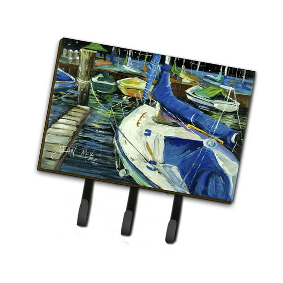 Carolines Treasures JMK1031TH68 Night on the Docks Sailboat Leash or Key Holder Triple multicolor