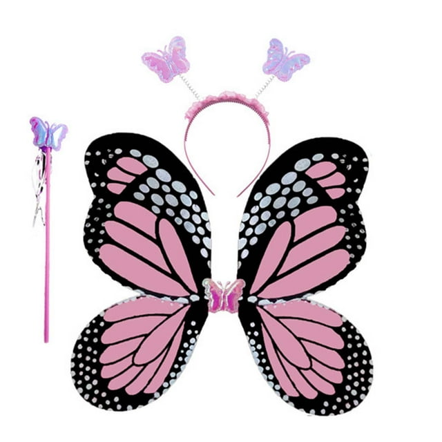 BELOVING Fairy Costume Set Girls Butterfly Stick Halloween for Theme Parties Carnivals Pink