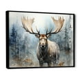 thumbnail image 2 of Designart "Moose Majesty In The Forest" Moose Floater Framed Canvas Wall Art, 2 of 5