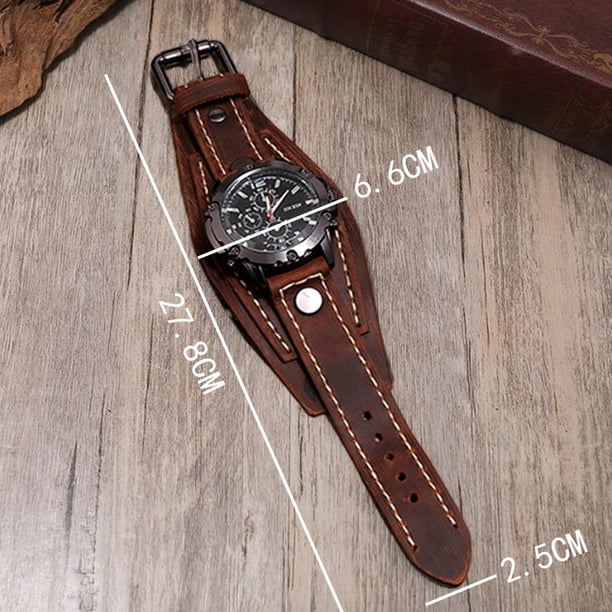 Punk Style Wrist , Wide PU Leather , Bracelet , Brown - Walmart.ca