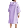 thumbnail image 4 of EQWLJWE Changing Robe,Quick Dry Towel Solid Color Hoodie Absorbent Terry Surf Poncho with Pocket for Beach Swimming Surfing Gift Purple, 4 of 4