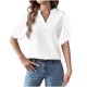 thumbnail image 1 of Mujeres Manga Corta de Verano Tops Suelto Color Sólido Cuello en V Casual Top, Blusa de Poliéster para las Mujeres, Lavado de Manos Primavera Y Moda de Verano, 1 of 7