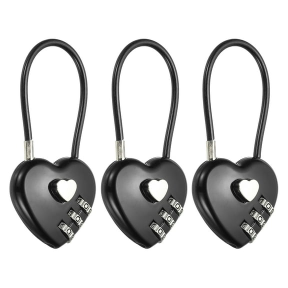 Uxcell Cable Combination Steel Rope for Gym Bikes Cabinets Wardrobes Small Fences 4.3" Black