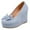 Sky Blue, variant on Willtoo Women's Bow Platform Wedge High Heels Ankle Strap Pumps Sky Blue