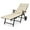 Beige/Black, variant on Costway Folding Patio Rattan Lounge Chair Chaise Cushioned Aluminum Adjust Wheel