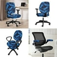 thumbnail image 2 of SCRAWLGOD Blue Flame Washable Office Chair Slipcover with Armrest Protector 4 PCS Comfortable Swivel Chair Covers Anti-Slip Universal Desk Chair Cover, 2 of 7