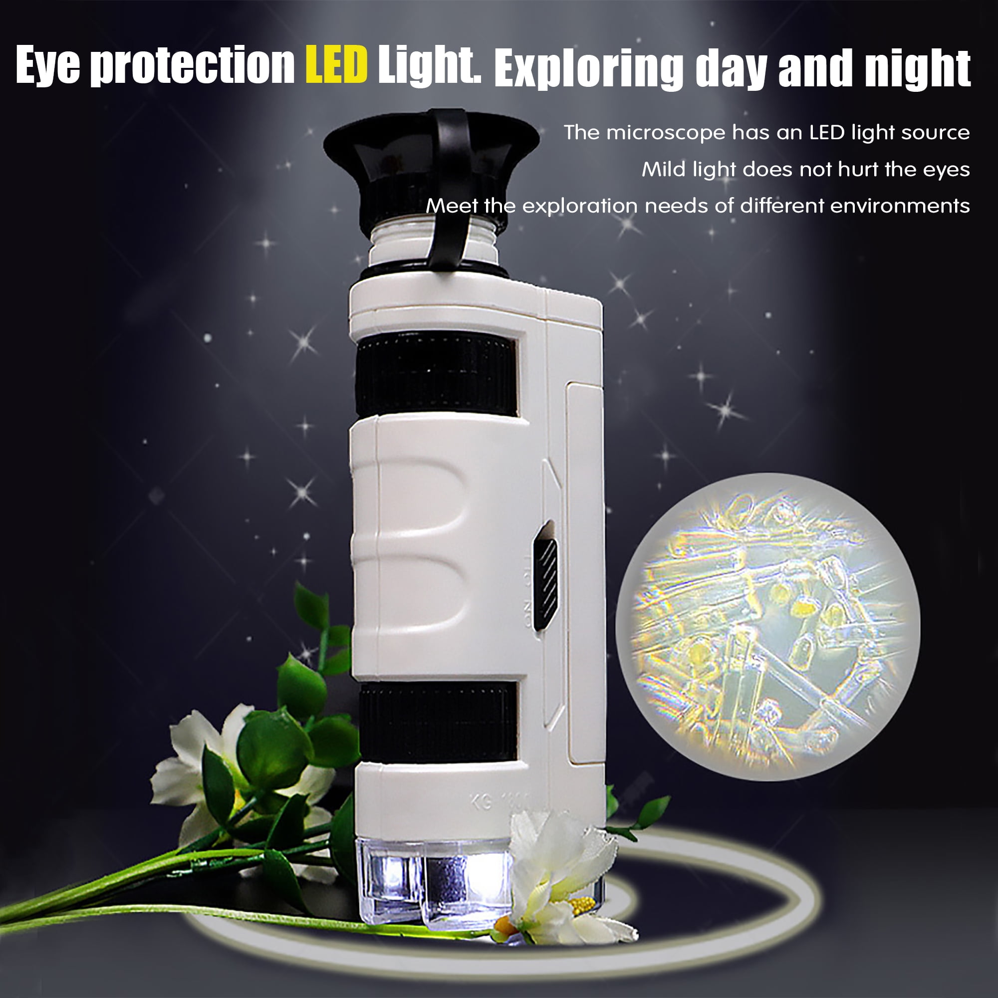 SeekFunning Children Handheld Microscope, LED Magnification Microscope