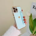 thumbnail image 1 of Allytech Case for iPhone 13 Pro ,Wristband Kickstand Full Body Protective Slim Case ,with Strap Luxury Love Heart Plating Gold Bumper Phone for Women for iPhone 13 Pro,Mint, 1 of 8