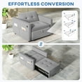 thumbnail image 4 of HOMCOM Sleeper Chair Bed, Small Pull Out Sofa with USB, Grey, 4 of 10