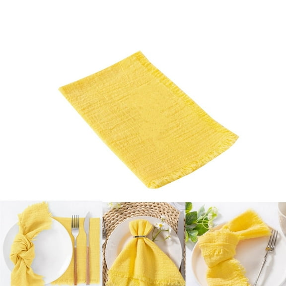 QZS Soft Linen Napkins,Washable Handmade Cloth for Lunch Dinner,Reusable Rustic Napkins Decorations for Wedding Party,6Pcs,16.5x16.5 inches