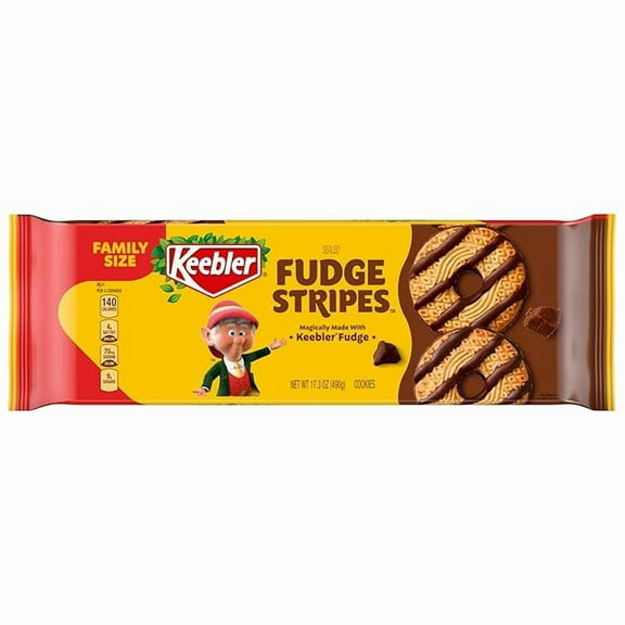 1x Keebler Fudge Stripes Original Cookies Family Size, 17.3 Oz. (Pack of 1)