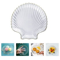 Sparsain 1PC Creative Glass Breakfast Plate Shell Shape Plate Fruit Salad Plate