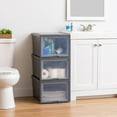 thumbnail image 4 of IRIS Flip-Up Door Plastic Drawers, Under Bed Storage Bins, Stackable, Modular 3Pk, 4 of 11