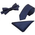 thumbnail image 1 of HAHDAXIA Mens Fashion Polyster Skinny Ties Necktie Bowtie Pocket Square 3PCS Set, 1 of 4