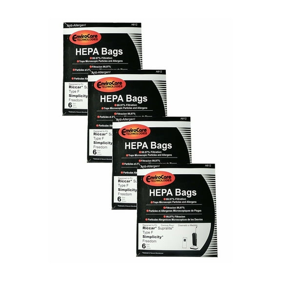 Replacement Part For Riccar, Simplicity A812 Type F Supralight Vacuum Allergen Paper Bags 24PK