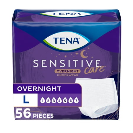 Tena Sensitive Care Overnight Underwear Large  56Ct