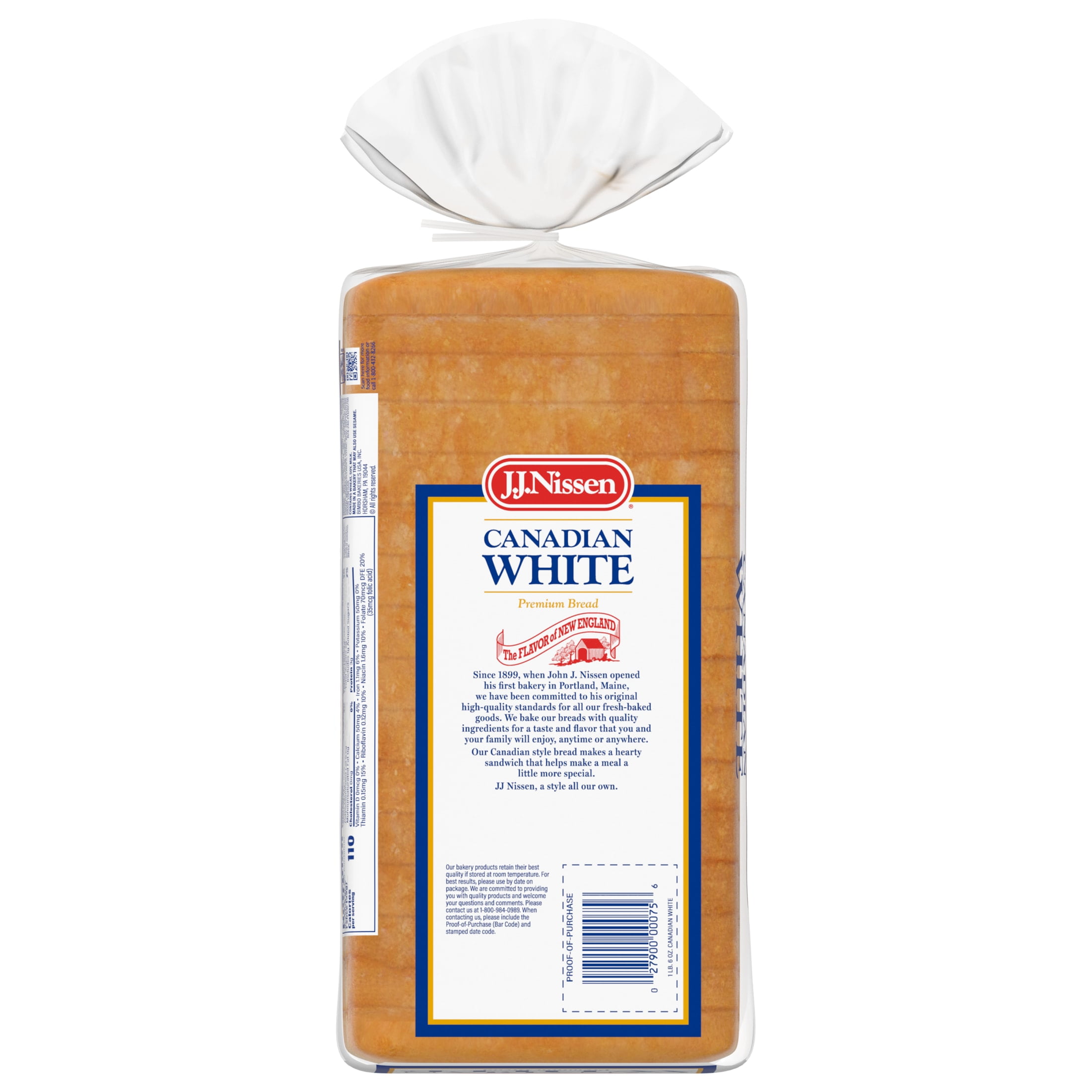 J.J. Nissen Canadian White Sliced Bread, 22 oz