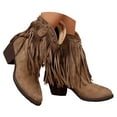 thumbnail image 3 of Western Fringe Pointed Toe Mid-Calf Boots For Women Versatile Plus Size Fashion Ankle Boots With Heel Comfortable Everyday Wear, 3 of 7