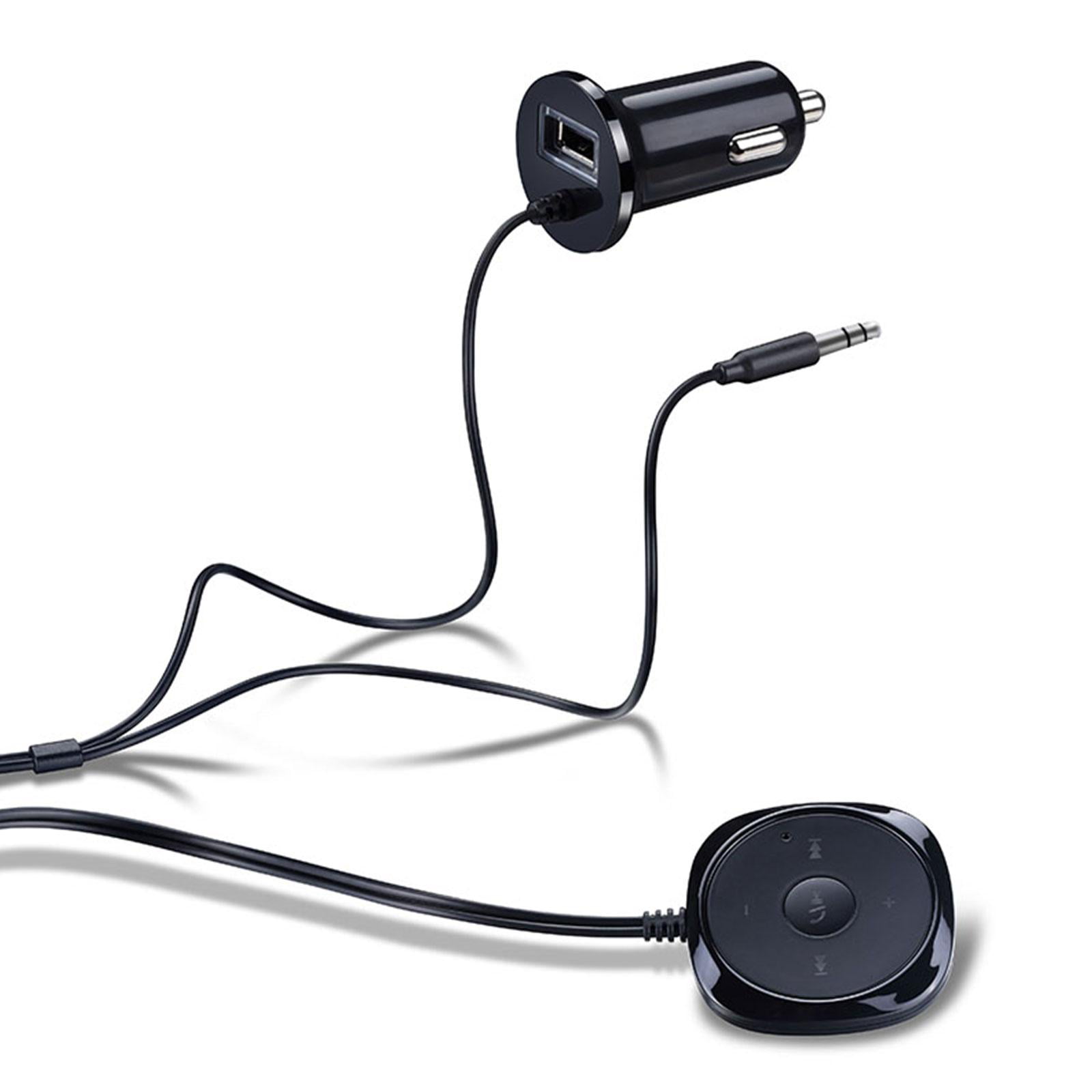 Receptor de audio estéreo Bluetooth inalámbrico a 0.138 in AUX Mic  adaptador kit coche 0.138 in