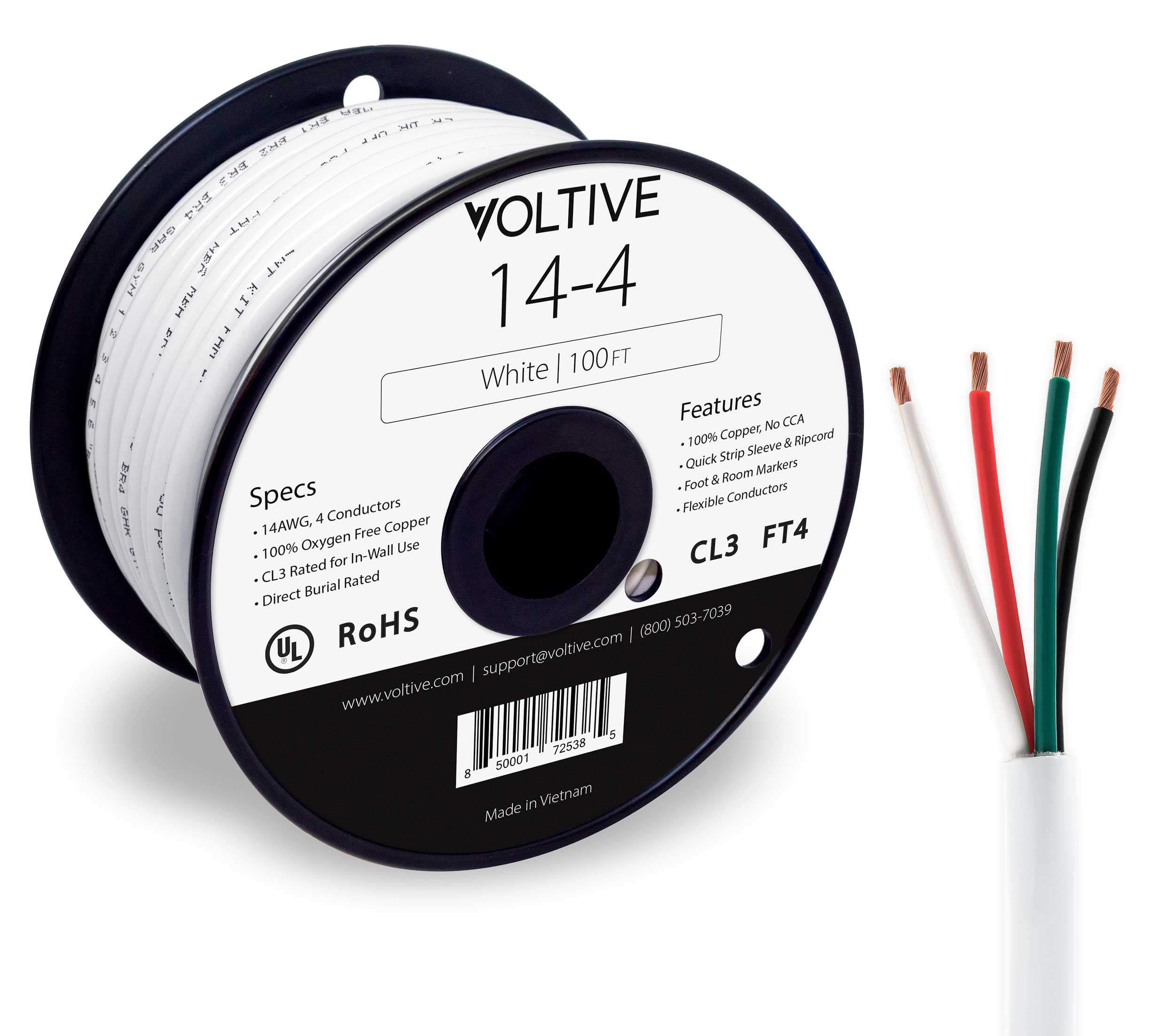 New 16/2 Awg 100 ft Oxygen Free In Wall Speaker Wire FT4 UL Rated
