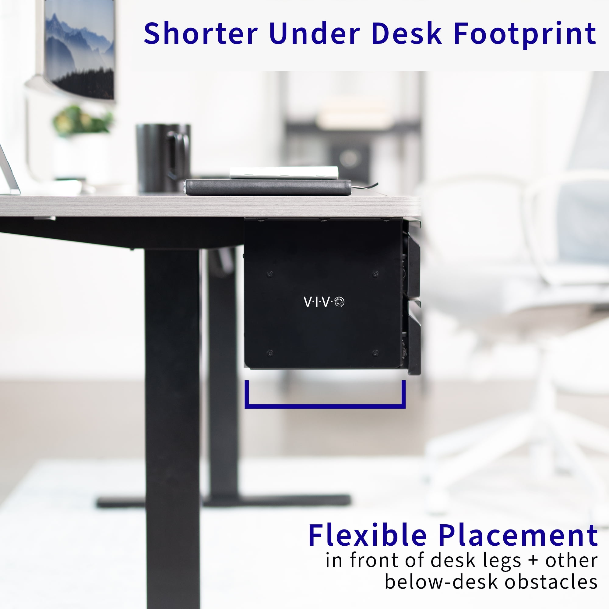 VIVO Black Dual Level 16" Pull Out Under Desk Storage Drawer Set without Shell