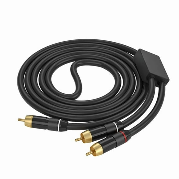 RCA Audio Cable 1 to 2 Splitter Extension Cable Gold Plated Male to Male Connectors for Superior Sound