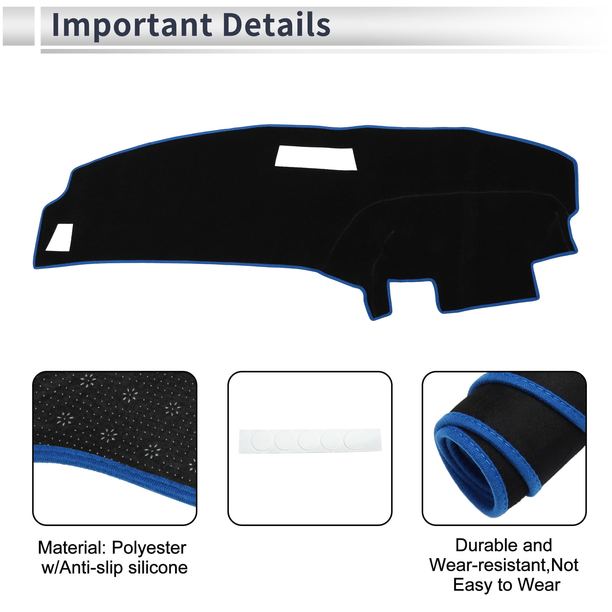 Unique Bargains Interior Dashboard Cover for Ford for Ranger 1989-1994 Non-Slip Dash Cover Mat Polyester Silicone