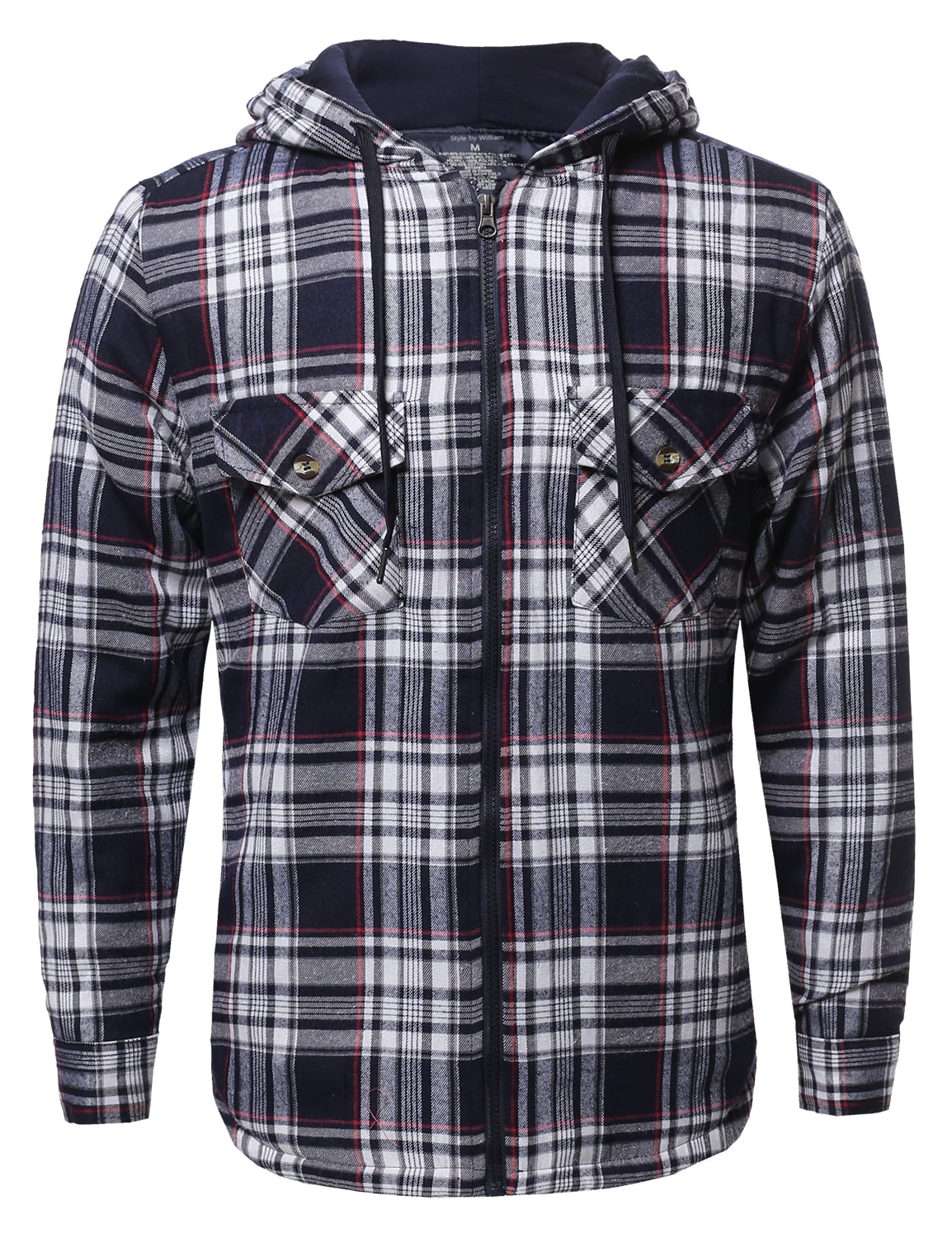 FashionOutfit FashionOutfit Men's ZipUp Flannel Lightly Padded