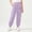Purple, variant on Girls Jogger Pants with Pockets, Lavender Floral Print Kids Sweatpants, Soft Stretchy Elastic Waist Casual Play Pants,Size 3-4 T