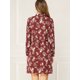 thumbnail image 4 of Vestido de camisa floral Allegra K borgoña M, 4 of 6