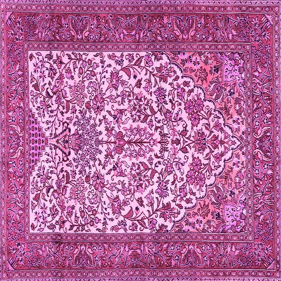 Ahgly Company Indoor Square Persian Pink Traditional Area Rugs, 4' Square