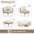 thumbnail image 4 of LAZZO 5-Piece Outdoor Patio Furniture Set, Wicker Sectional Sofa Conversation Set with Cushions for Backyard, Porch and Deck, Beige, 4 of 11