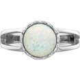 thumbnail image 5 of Sterling Silver Rhodium-Plated Round White Created Opal Inlay Ring (Size 6) Made In China qr7333-6, 5 of 5