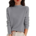 thumbnail image 3 of Womens Turtleneck Sweater Lightweight Polyester Knitwear Long Sleeve Pullover Tops Office Casual Winter Clothing, 3 of 9