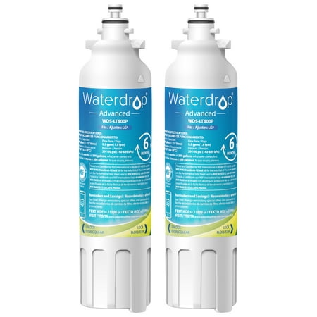 Lg Freezer Filter Waterdrop 469490 Refrigerator Water Filter, NSF 401&53&42 Certified to Reduce 14 Contaminants, Compatible with LG LT800P, Kenmore 9490, LSXS26326S, LMXC23746S, 469490, ADQ73613402, Pack of 2 ()
