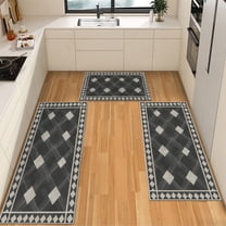 IsecretJoy Washable Kitchen Rugs Sets of 3, Non Slip Kitchen Mats for Floor Waterproof & Stain Resistant Runner Rug for Kitchen, Laundry Room, Hallway