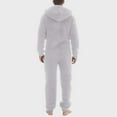 thumbnail image 4 of Utoimkio Men's Warm Fleece Hooded Onesie Jumpsuits Winter One Piece Full Zipper Pajamas Playsuit Home Outdoor Camping Coverall Sleepwear, 4 of 7
