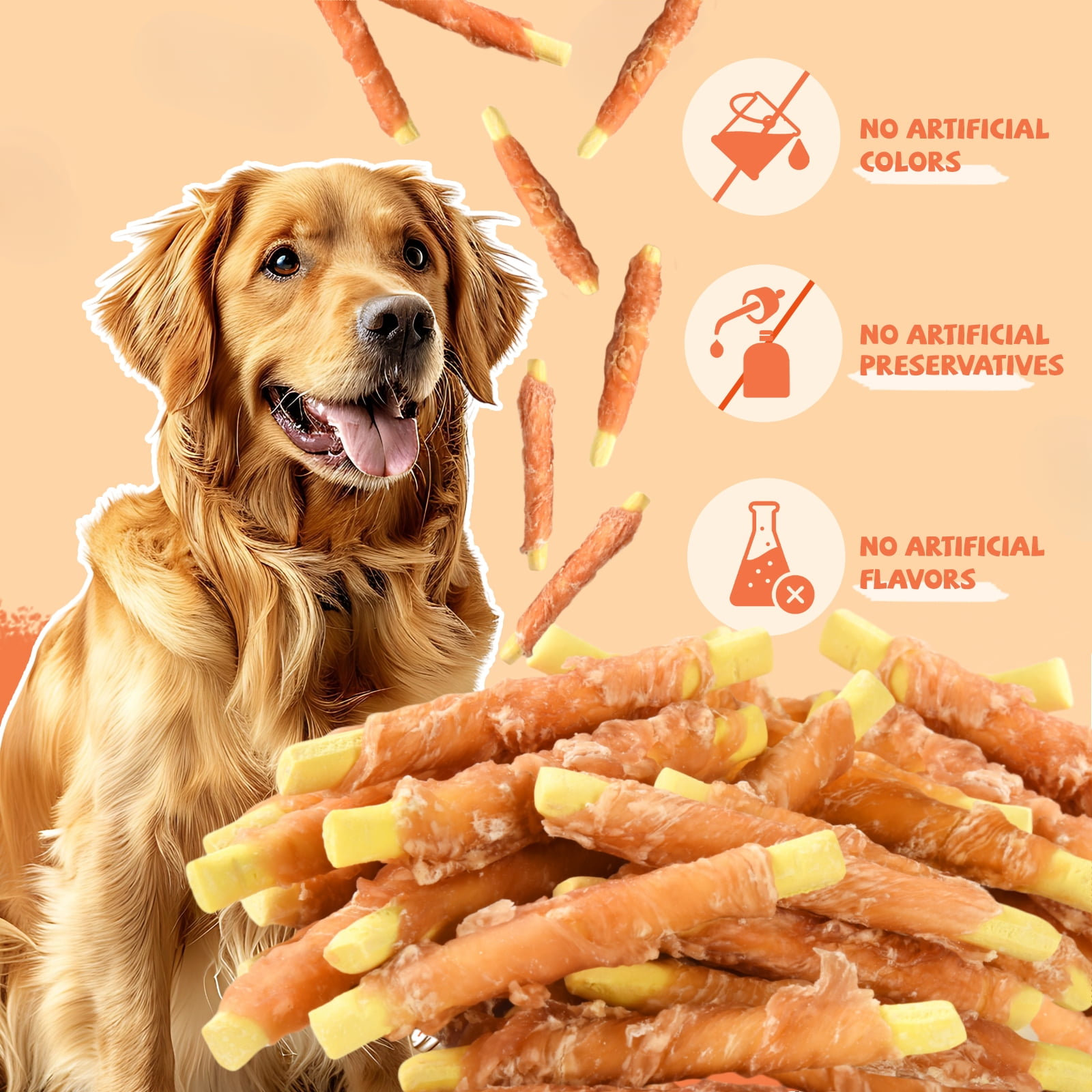 (2 pack) Pawmate Chicken Jerky Wrapped Pumpkin Biscuits Dog Treats, Promote Digestion Soft Chews for All Dogs, 11 oz