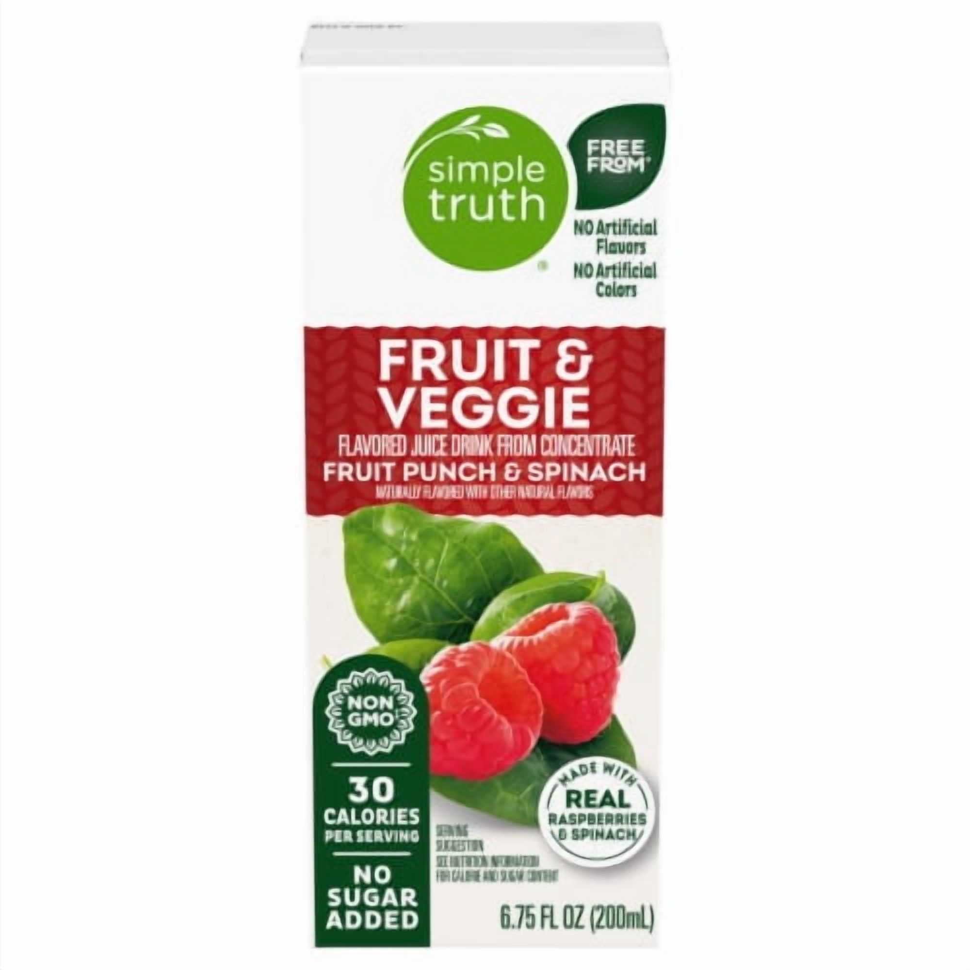 2X - Simple Truth Fruit Punch Spinach Fruit & Veggie Juice Boxes 8