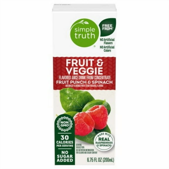 2X-Simple Truth Raspberry & Spinach Kids Juice Boxes - 8 ct