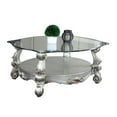 thumbnail image 4 of ACME Versailles Coffee Table, Antique Platinum & Clear Glass, 4 of 4
