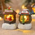 thumbnail image 5 of Eosunjian Christmas Winter Village House Ornaments Mini Light-up Christmas Shop with Santa Resin Desktop Figurine Holiday Home Decor, 5 of 13