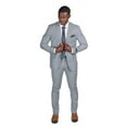 thumbnail image 3 of AZAR MAN Slim Fit Mens Solid Suit 2 Button Notch Lapel ZF10036A (36R, Gray), 3 of 6