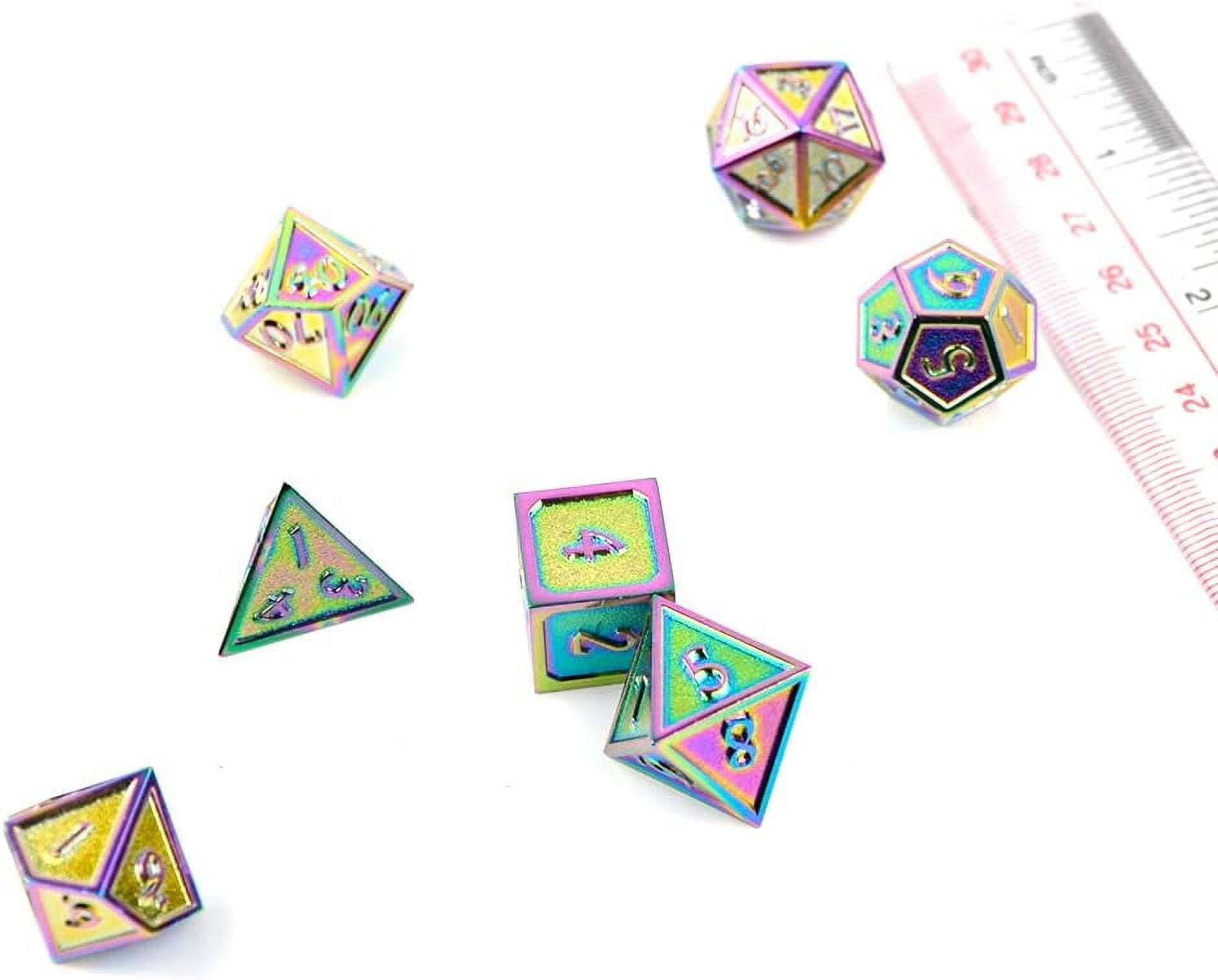 Signalplus Metal Dice D6 Set, 7-Piece Polyhedral Dice for RPG, Dungeons and Dragons