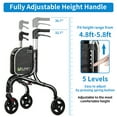 thumbnail image 7 of Planetwalk Lightweight 3-Wheel Walker for Seniors, Foldable and Adjustable Frame, Black, 7 of 7