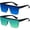 (2pack) Mirrored Blue + Green, variant on Square Oversized Sunglasses for Women Men Big Flat Top Fashion Shield Large UV Protection Rimless Shades