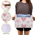 thumbnail image 3 of Yayeee Canvas Storage Basket with Handles for Shelves Fabric Bins Closet Organizer, Hand Drawn Hearts, 3 of 8