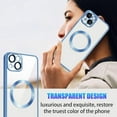 thumbnail image 3 of ShellTech Compatible with iPhone 14 Magnetic Clear Case,Luxury Plating Electroplated Transparent Shockproof MagSafe Case with Full Camera Lens Protector for Women Girl Men,Blue, 3 of 6