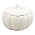 thumbnail image 4 of Ebros Ceramic Stoneware White Harvest Pumpkin Bowl With Lid 6"Diameter X 2 Pieces, 4 of 5